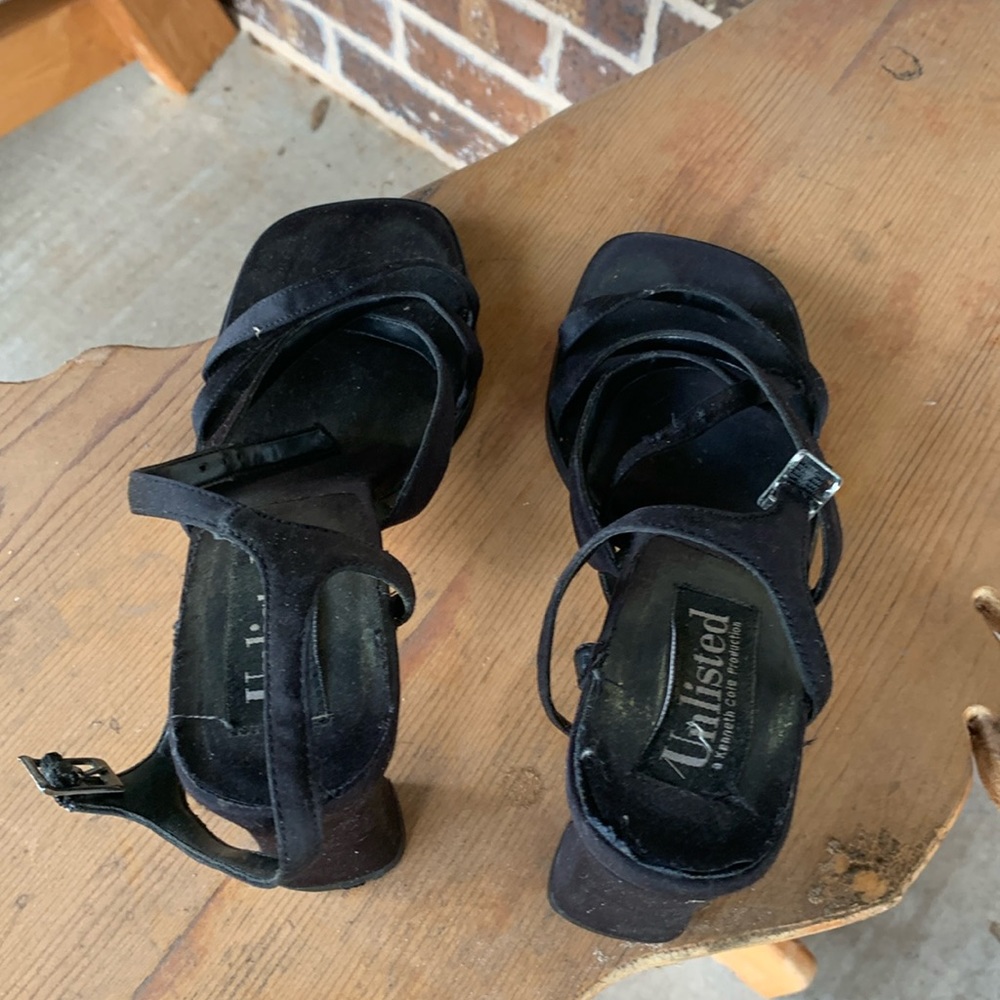 Unlisted brand, 2.5 inch heel black sandals
